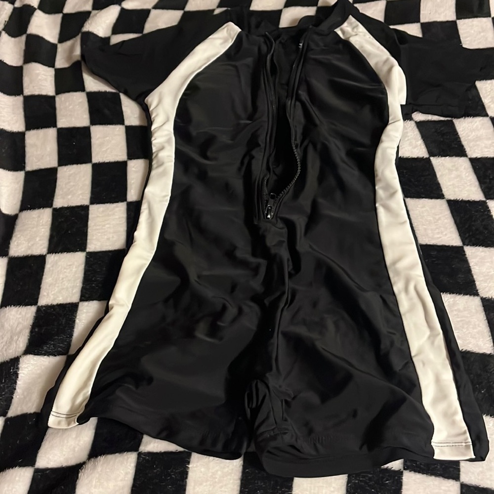 Black and white swimming suit